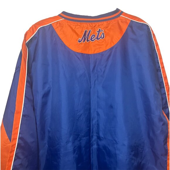 Vintage New York Mets Pullover Windbreaker Jacket XXL Blue & Orange Retro MLB - Picture 9 of 12
